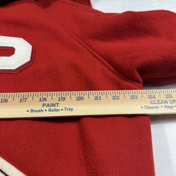 VTG All Star Pacesetters Varsity Jacket Women M Red White 100% Melton Wool USA - Picture 7 of 8